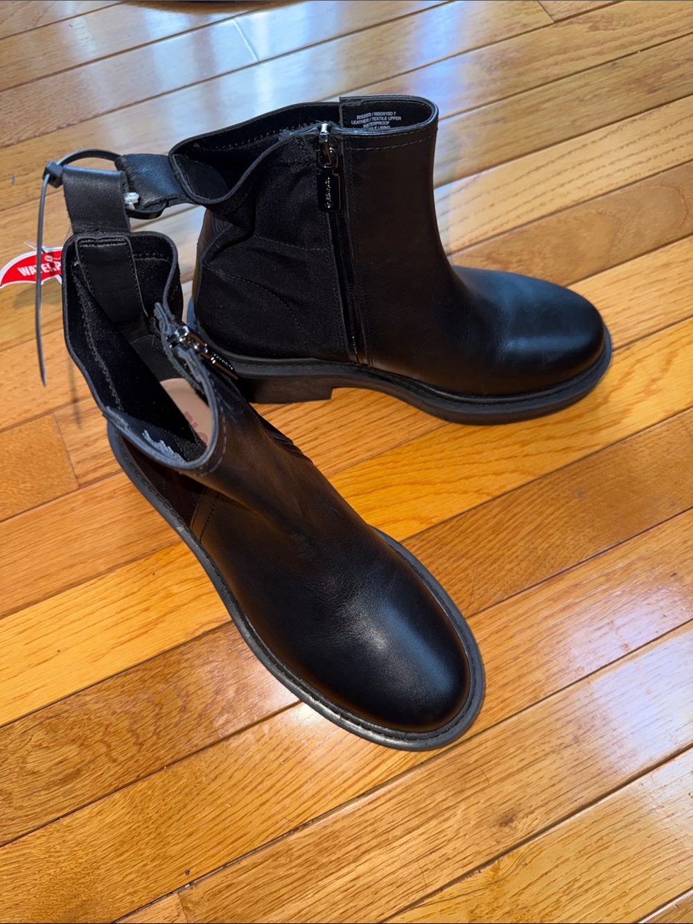 Blondo Black Leather Side-Zip Ankle Boots